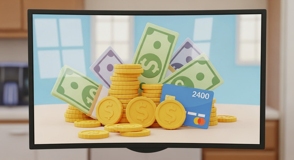 tv 화면에 돈이 있는 이미지