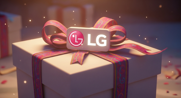 LG 로고가 그려진 선물상자