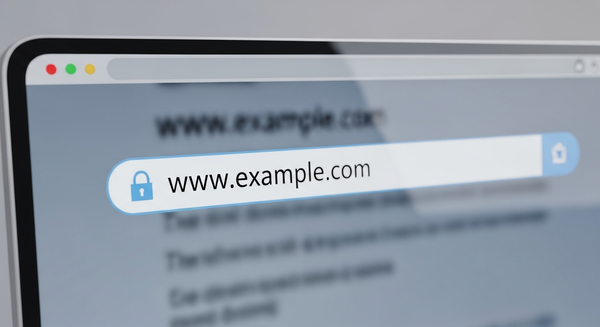 모니터 화면의 인터넷 주소창 클로즈업 이미지