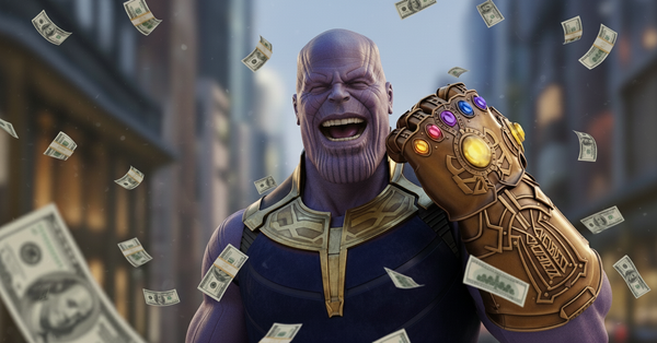타노스가 스냅을 하자 돈이 쏟아지는 이미지