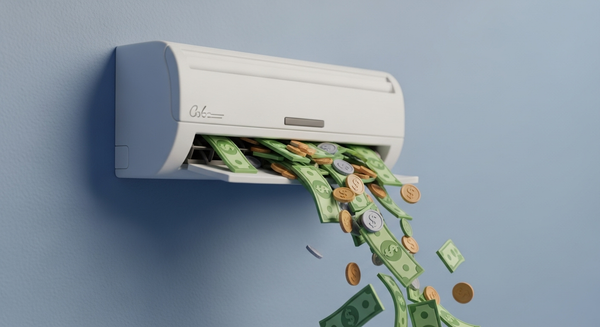 에어컨에서 돈이 나오는 이미지