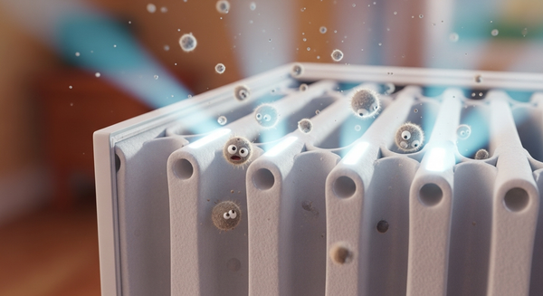 공기청정기 필터로 먼지가 걸러지는 이미지