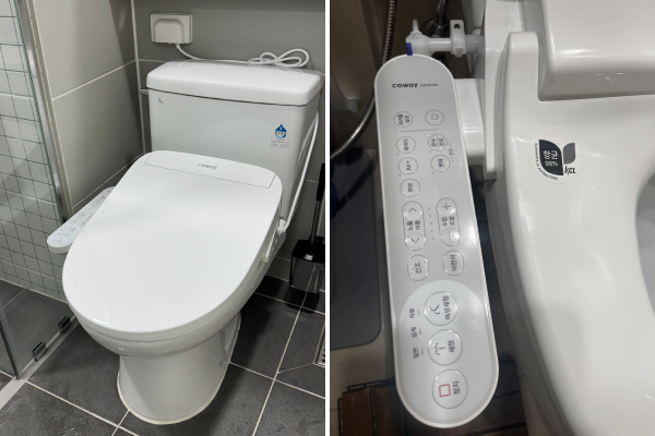 코웨이 스스로케어 렌트리 고객 설치 모습 및 리모컨