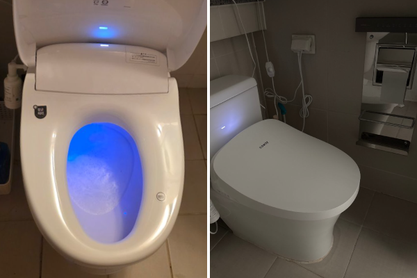 전기 분해수와 버블로 도기 살균 / 절전 모드