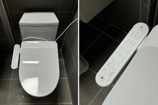 더클린 살균케어 비데 설치 모습