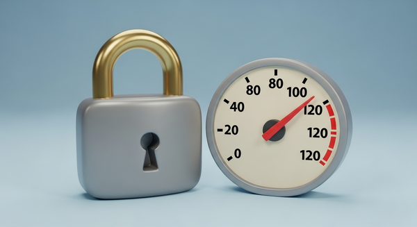 단순한 속도 계기판 옆에 자물쇠가 있음