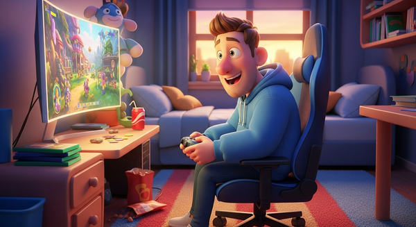 게임을 하고 있는 남성의 이미지