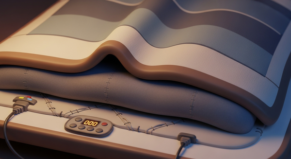 전기매트 위에 이불이 올려져있는 이미지