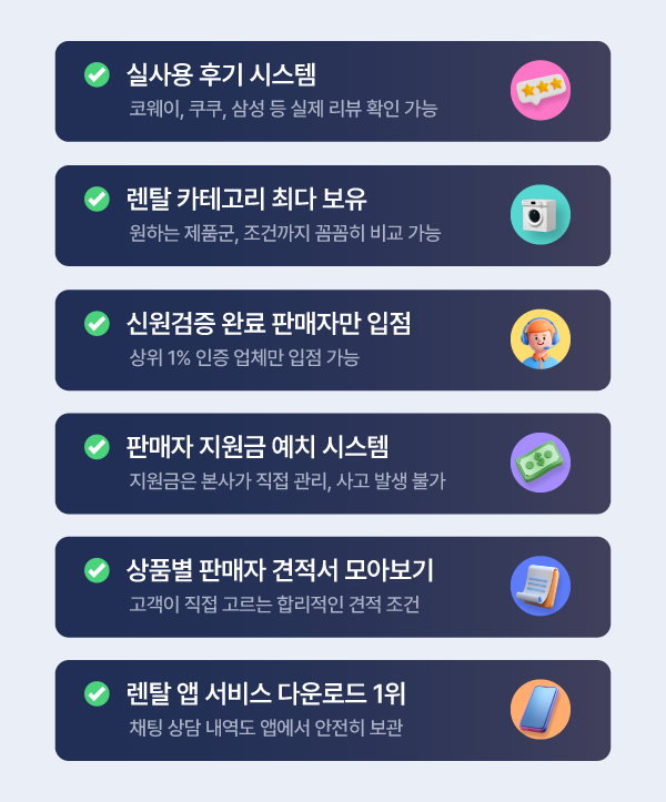 렌트리만의 차별화된 강점을 확인하세요.