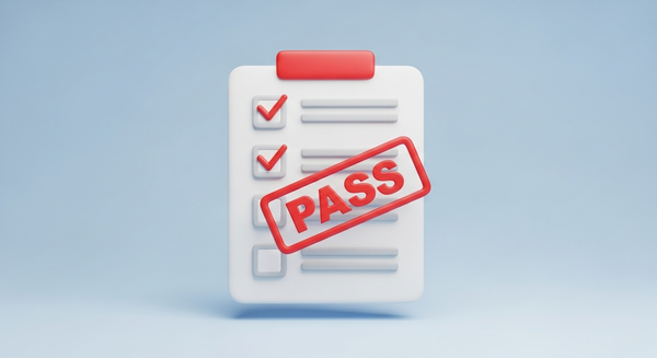 PASS 도장이 찍힌 체크리스트의 이미지