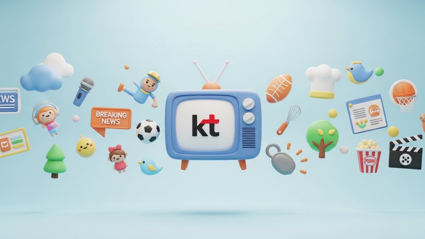 다양한 TV 채널을 보유한 KT