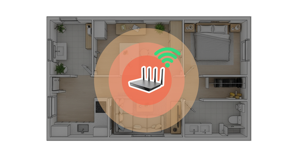 공유기를 중앙에 위치한 이미지