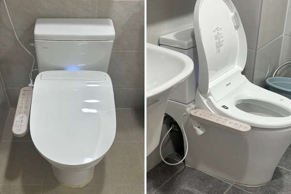 코웨이 룰루 스타일케어 비데 렌트리 고객 설치 모습