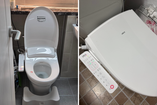 현대유버스 라이트 비데 렌트리 고객 설치 모습