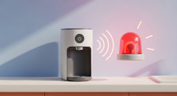 정수기 옆에 사이렌이 울리는 이미지