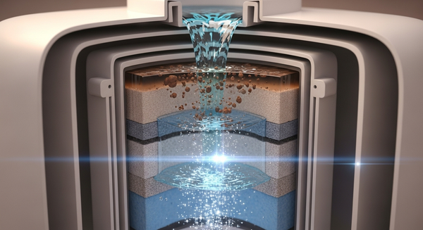 정수기에서 물이 정화되는 이미지