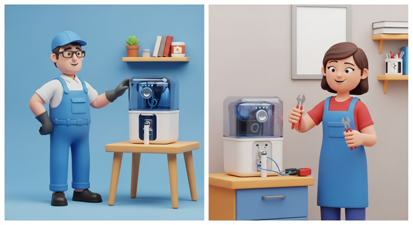 방문 관리와 자가 관리를 비교하는 분할 이미지