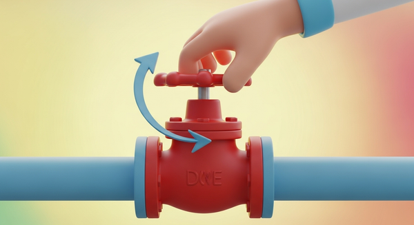 정수기 밸브를 잠그는 이미지