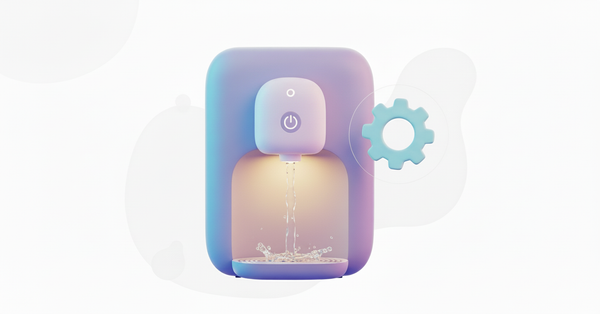 정수기 옆에 수리 아이콘이 떠있는 이미지