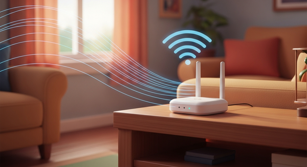 와이파이 증폭기에서 신호가 나오는 이미지