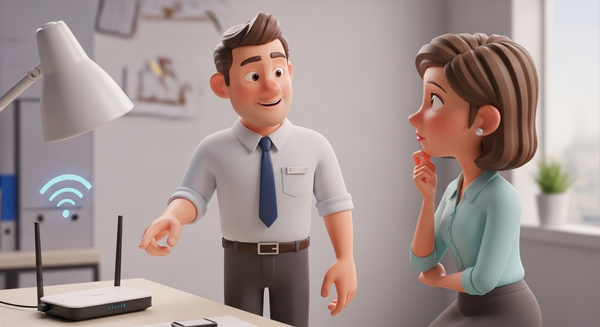 공유기 추천 중인 상담사 이미지